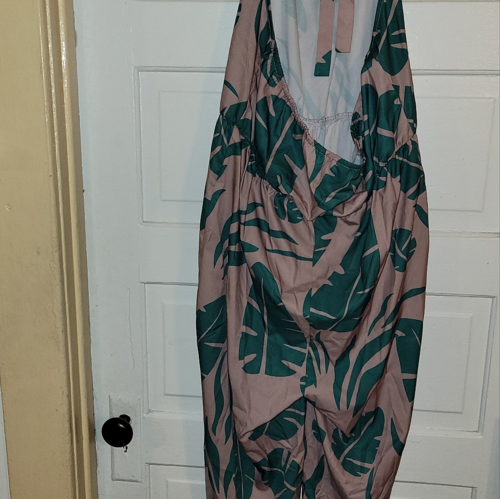 Shein XL Tan halter jumpsuit
